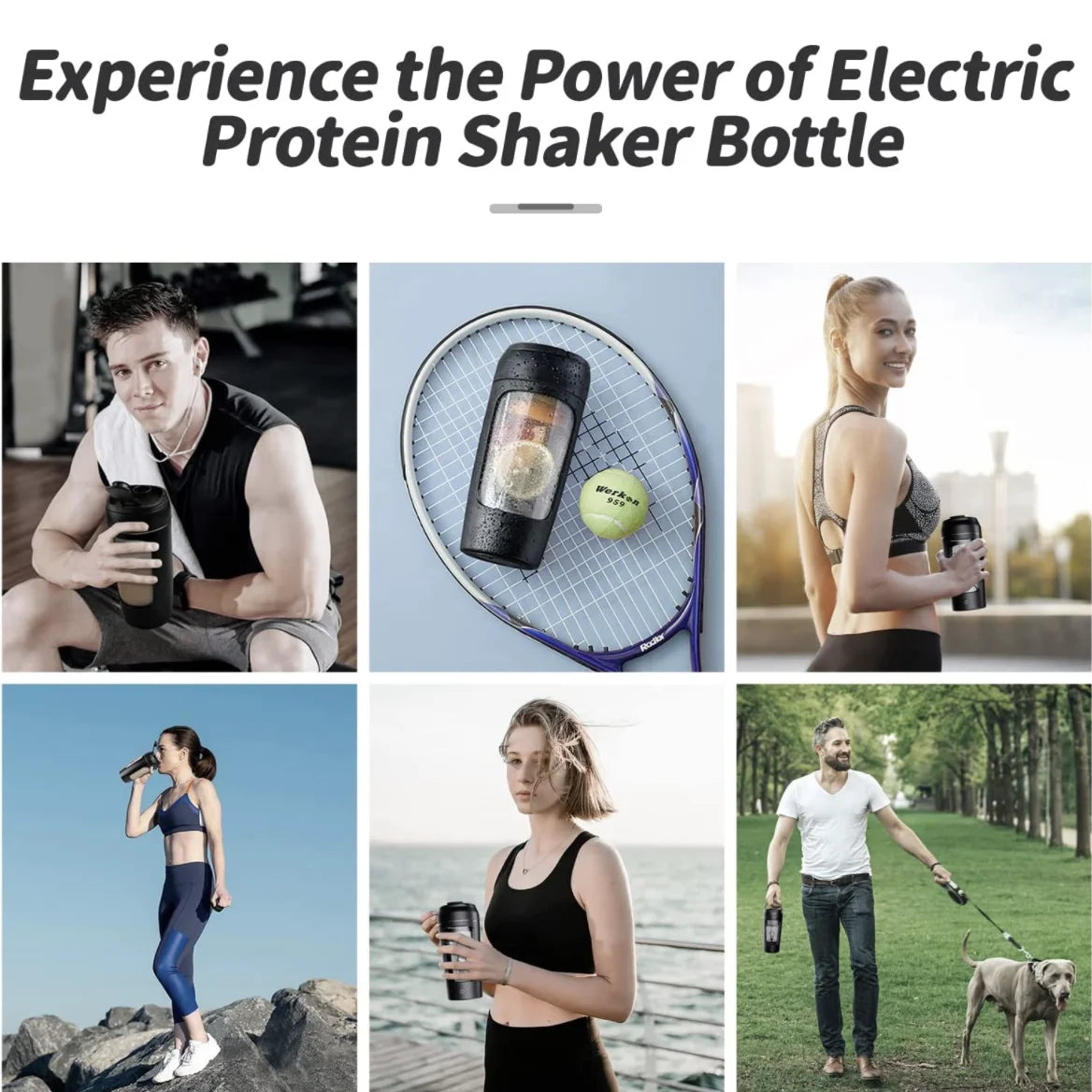 ShakeStream Electric Portable Whey Protein Shaker Bottle