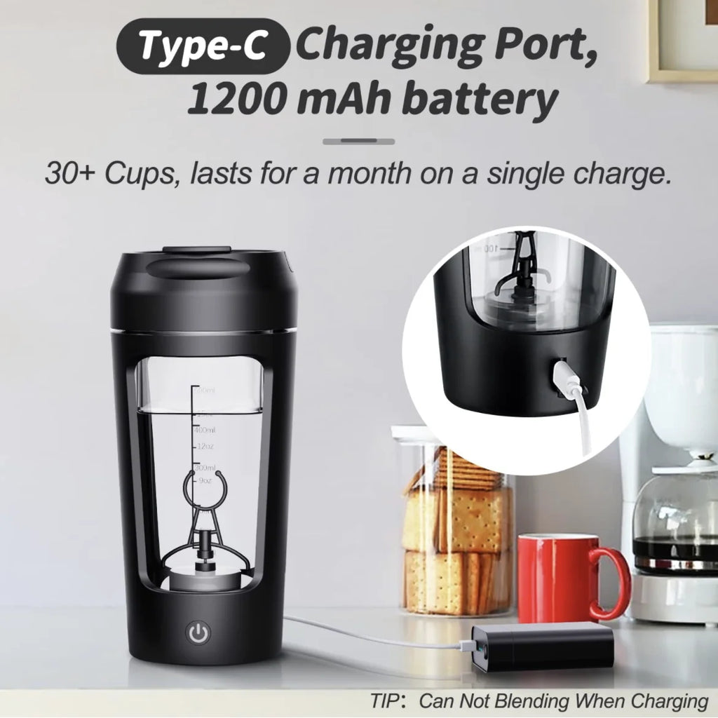ShakeStream Electric Portable Whey Protein Shaker Bottle