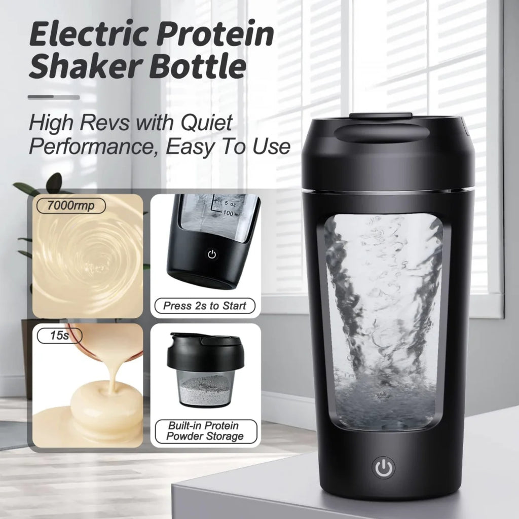 ShakeStream Electric Portable Whey Protein Shaker Bottle
